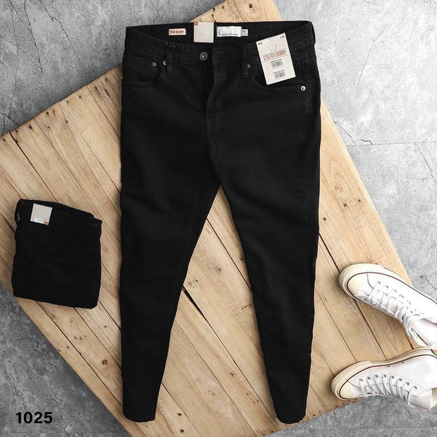 Jet Black Stretchable Jeans - 1025
