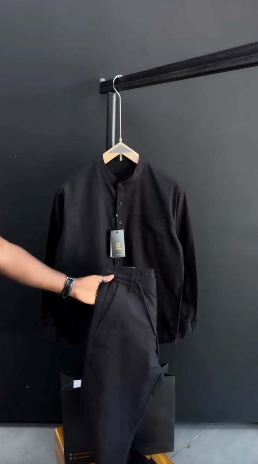 Linen Ban Collar Shirt - UAE