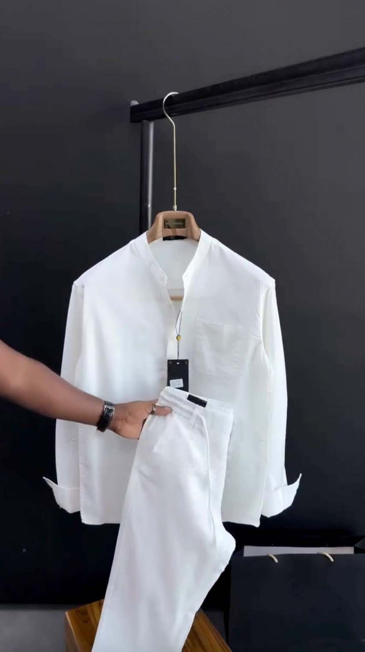 Linen Ban Collar Shirt - UAE