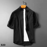 Stretch Linen Shirt Black - 620