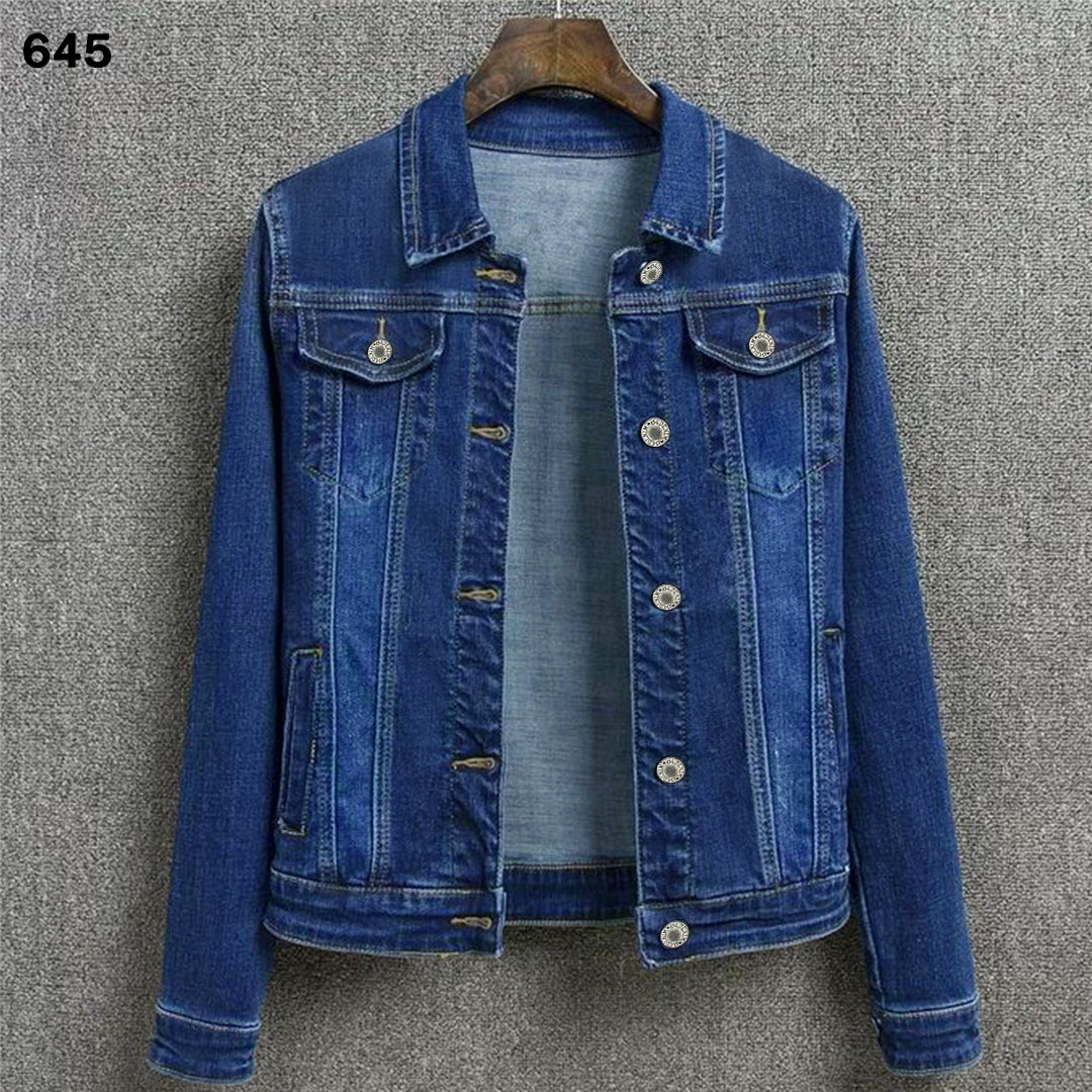 Women Denim Jacket Dark Blue - 645