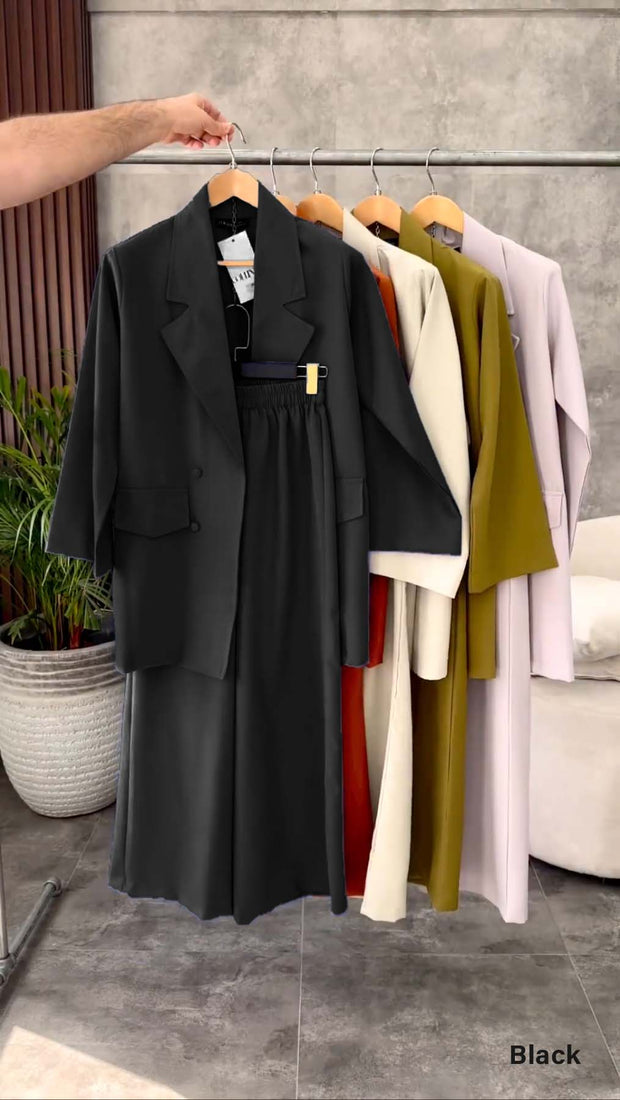 British Collar Loose Fit Blazer & Pants