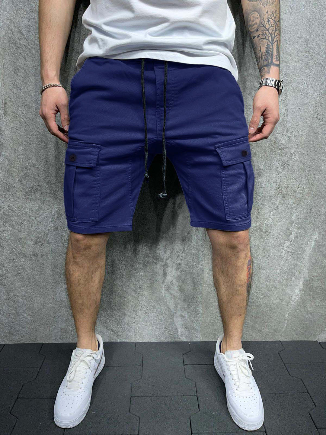 Men Cargo Shorts - With Lace