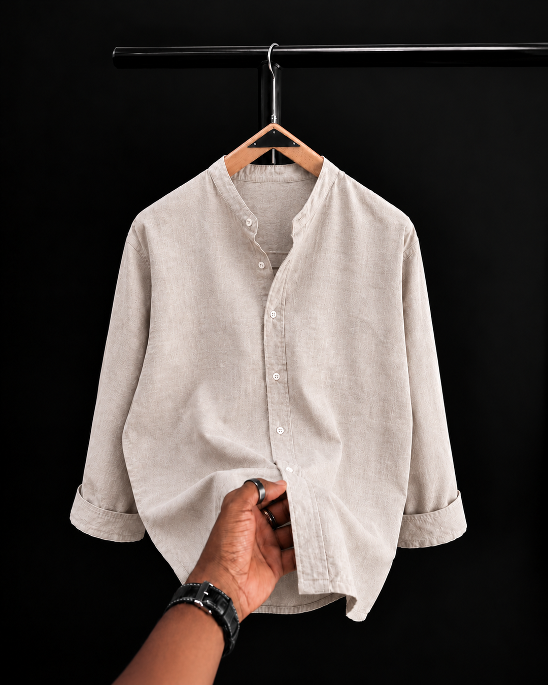 Linen Ban Collar Shirt - Pre Order