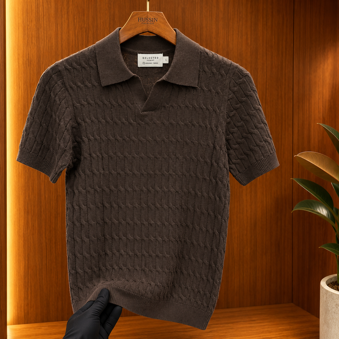 Men Noir Classic Knit Polo - UAE