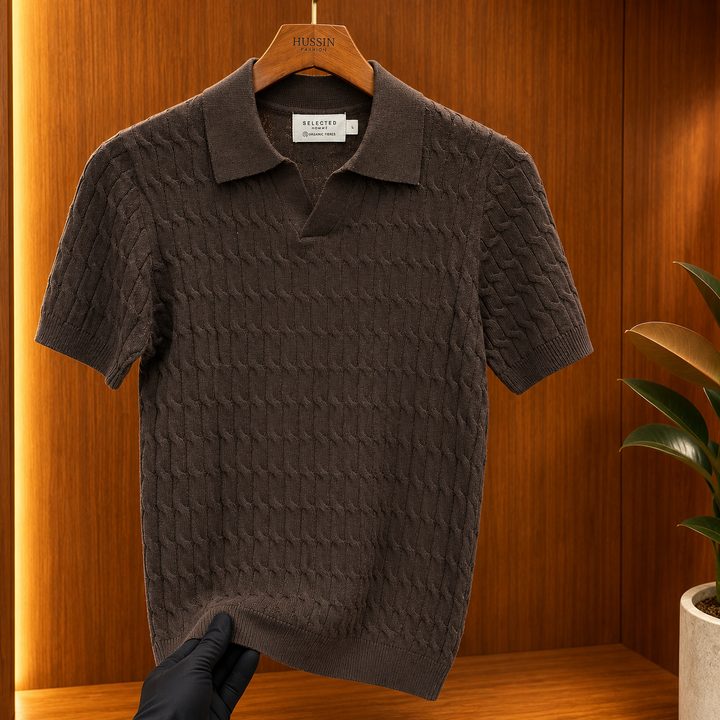 Men Noir Classic Knit Polo - UAE