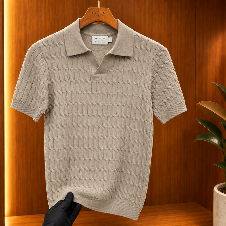 Men Noir Classic Knit Polo - UAE