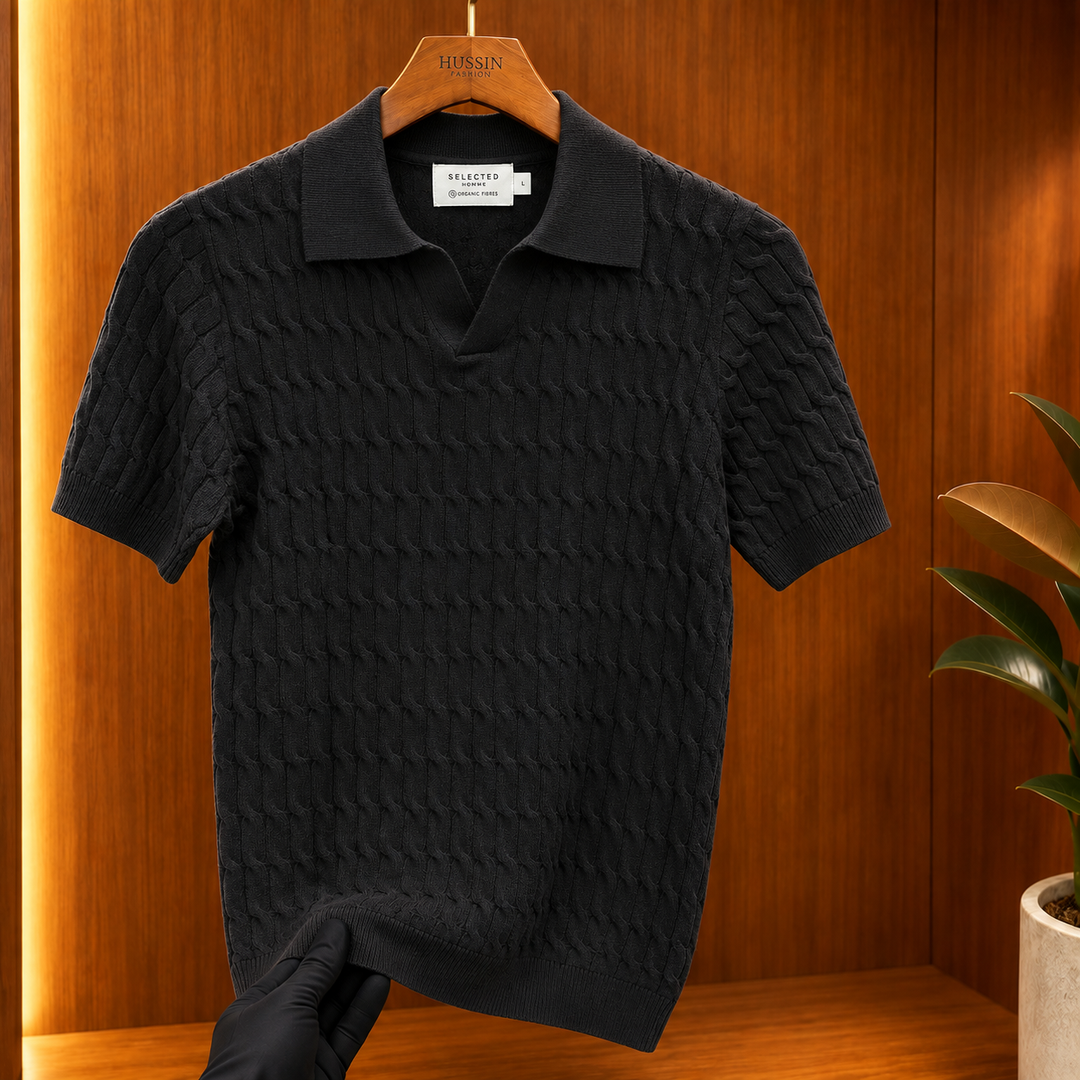 Men Noir Classic Knit Polo - UAE