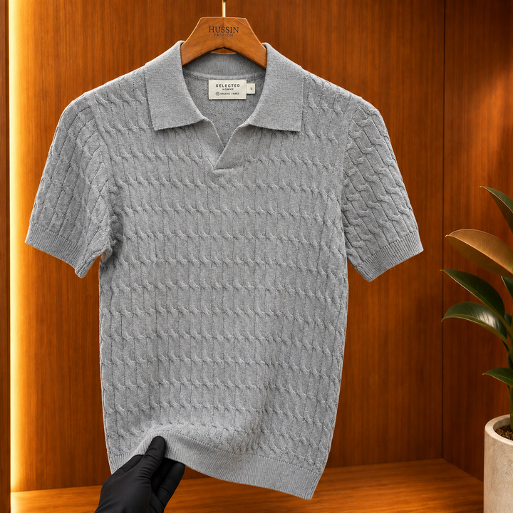 Men Noir Classic Knit Polo - UAE