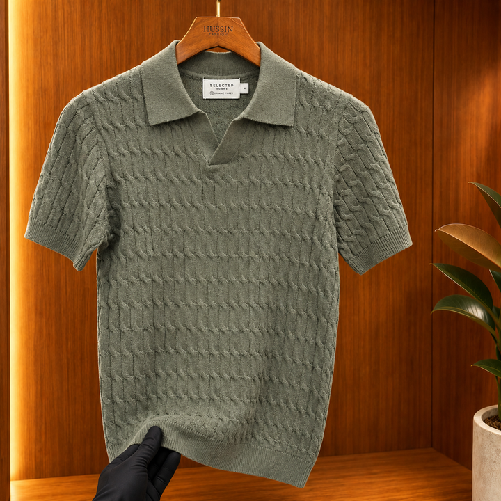 Men Noir Classic Knit Polo - UAE