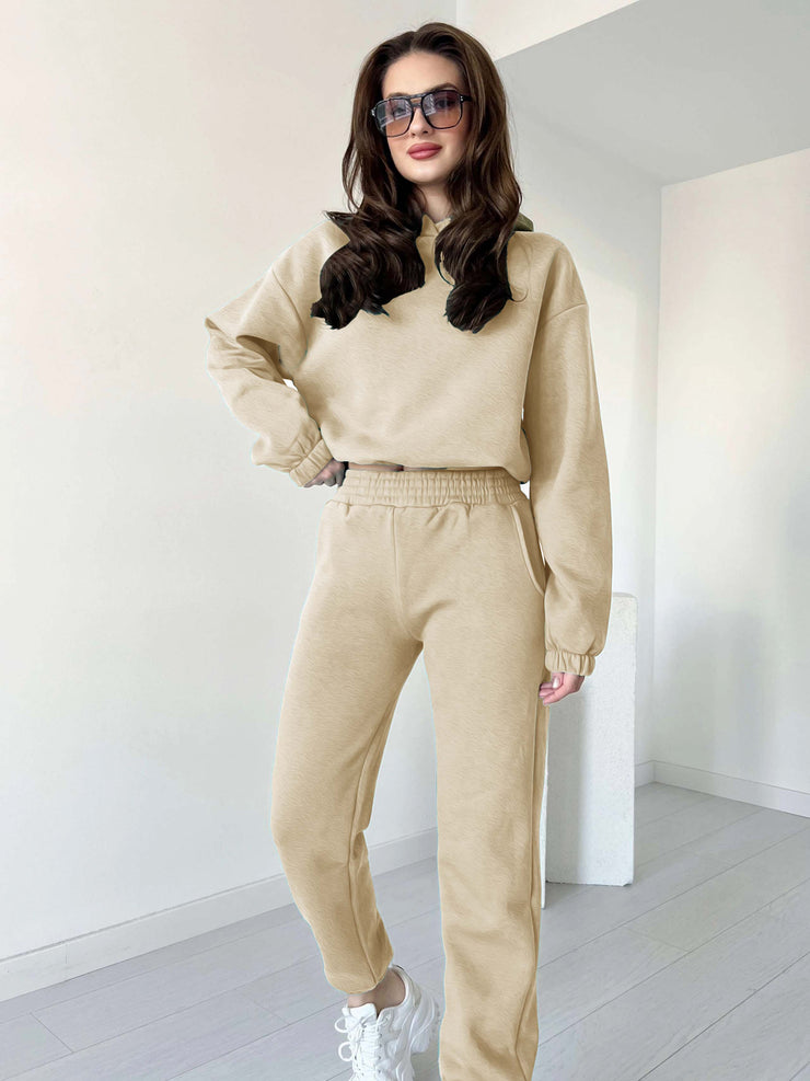 Women Cropped Hoodie 2pc Set
