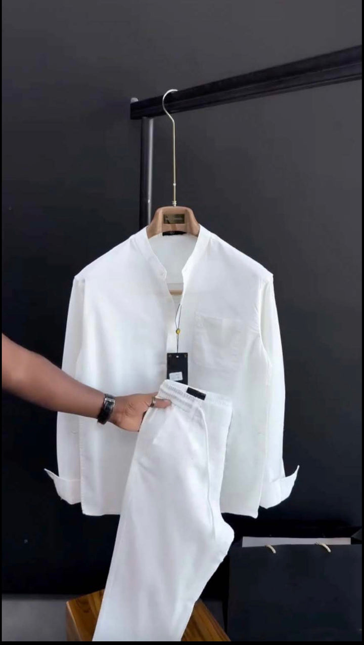 Linen Ban Collar Shirt - Pre Order