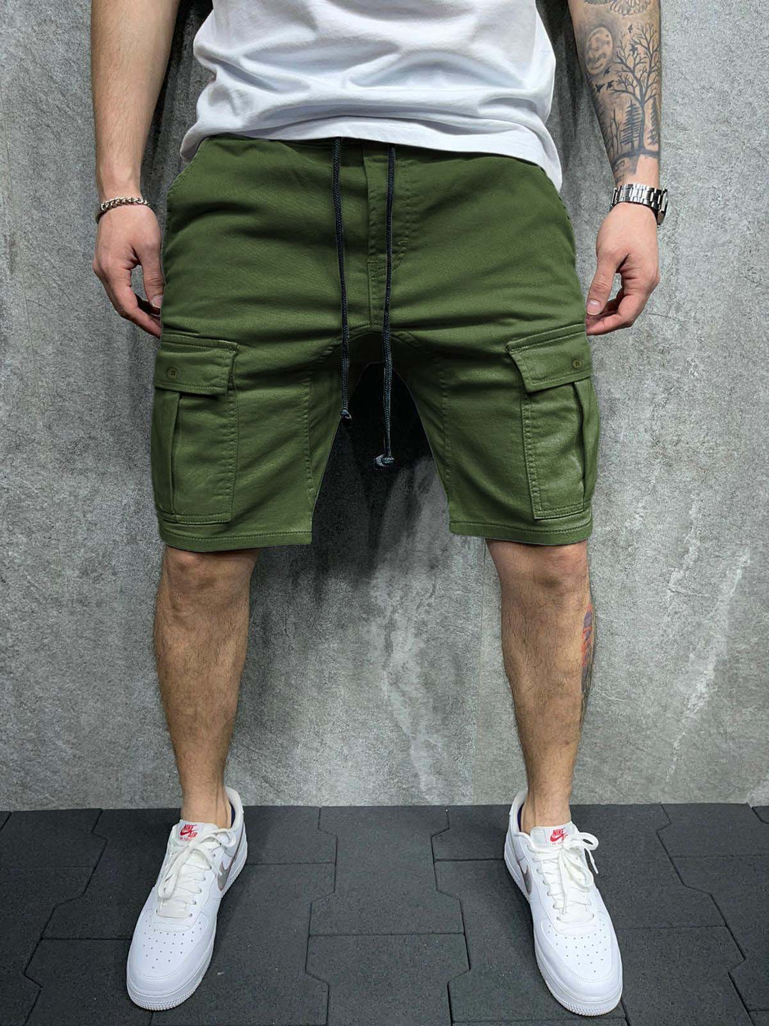 Men Cargo Shorts - With Lace