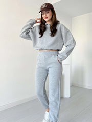 Women Cropped Hoodie 2pc Set