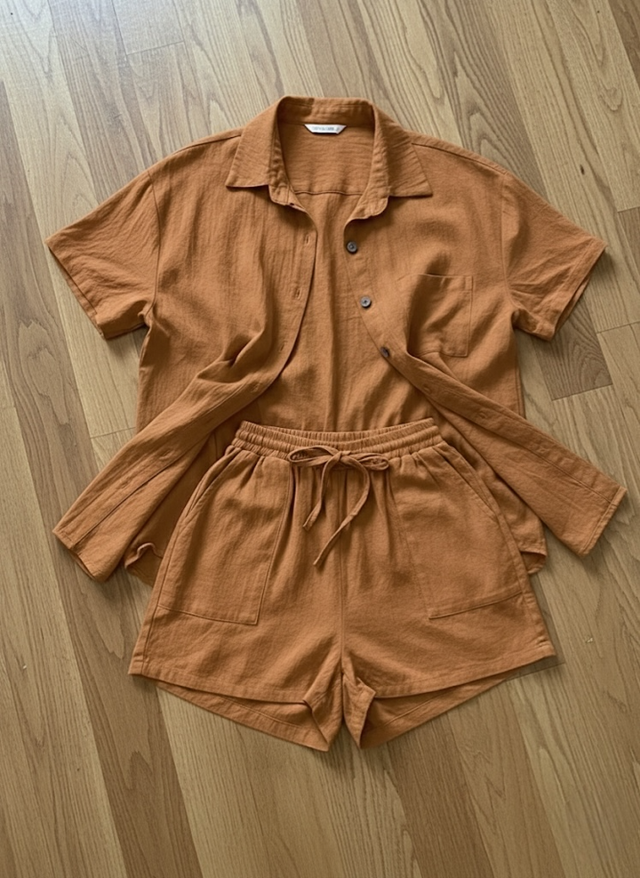 Shorts Set With Front Pocket