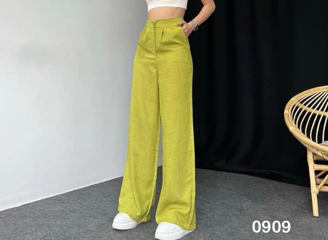 Women Linen Plazo Pant - Dirty Gold
