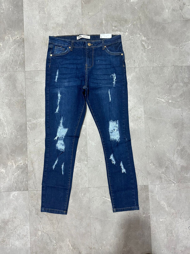 Women Ripped Jeans - Dark Blue 1183