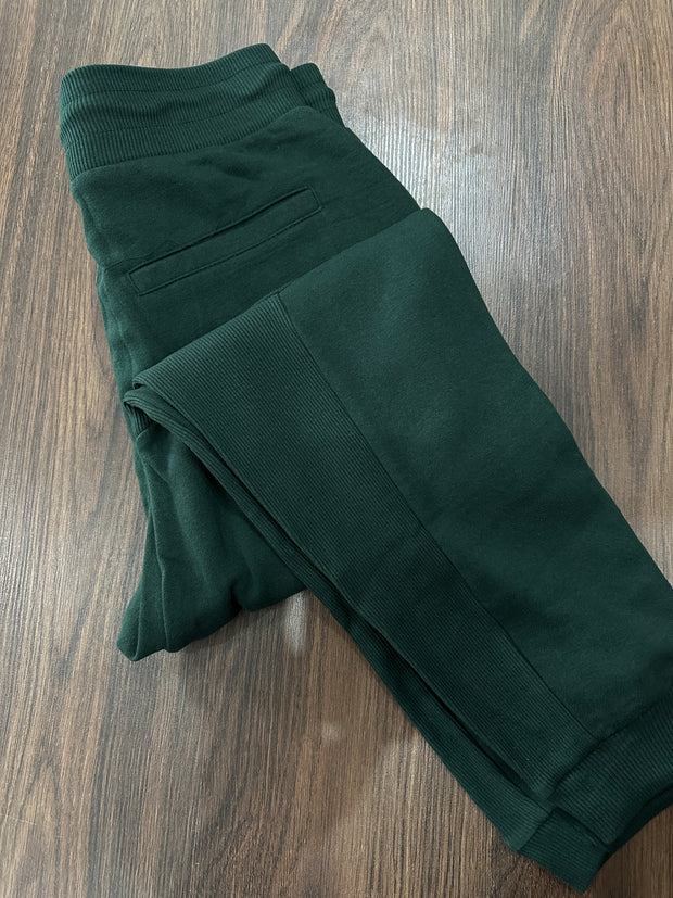 Ribbed Jogger Trouser- Bottle Green