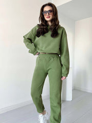 Women Cropped Hoodie 2pc Set