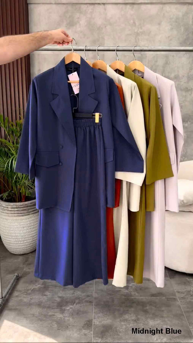 British Collar Loose Fit Blazer & Pants