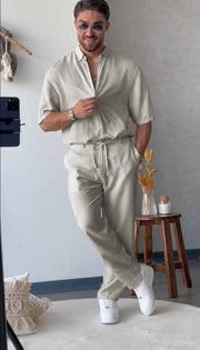 Men's Linen Sets - British Collar