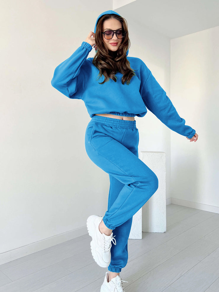 Women Cropped Hoodie 2pc Set