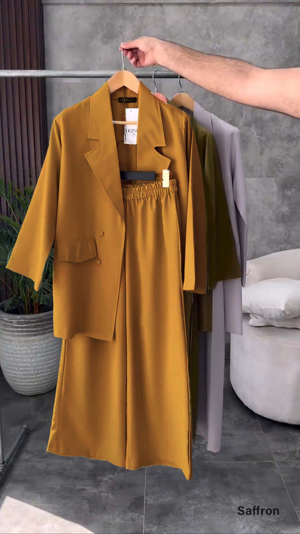 British Collar Loose Fit Blazer & Pants