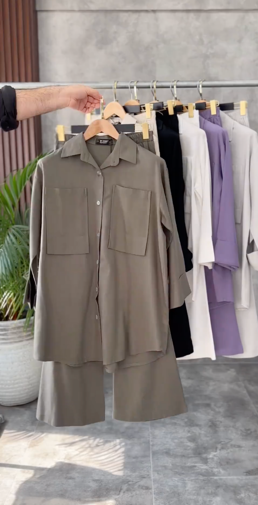 Front Pock Long Shirt &amp; Trouser - Premium Viscose