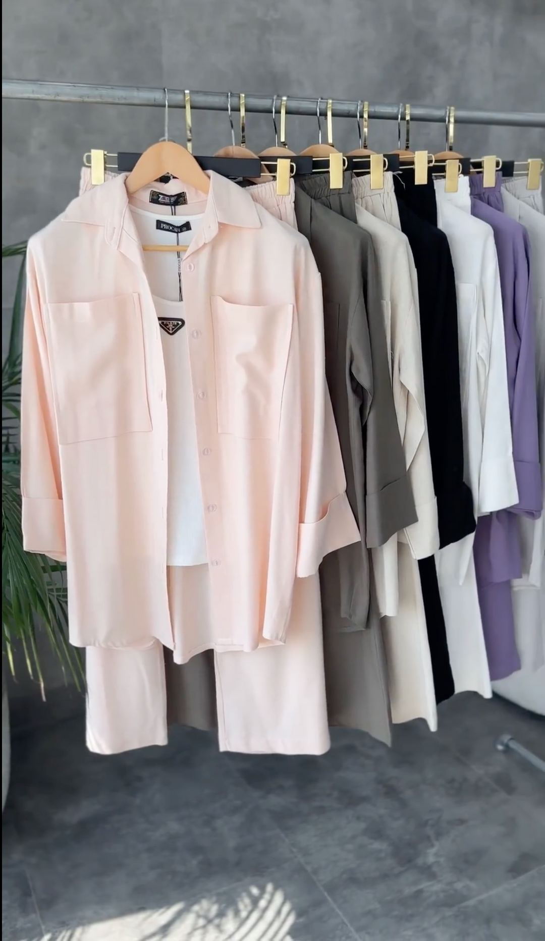Front Pock Long Shirt &amp; Trouser - Premium Viscose