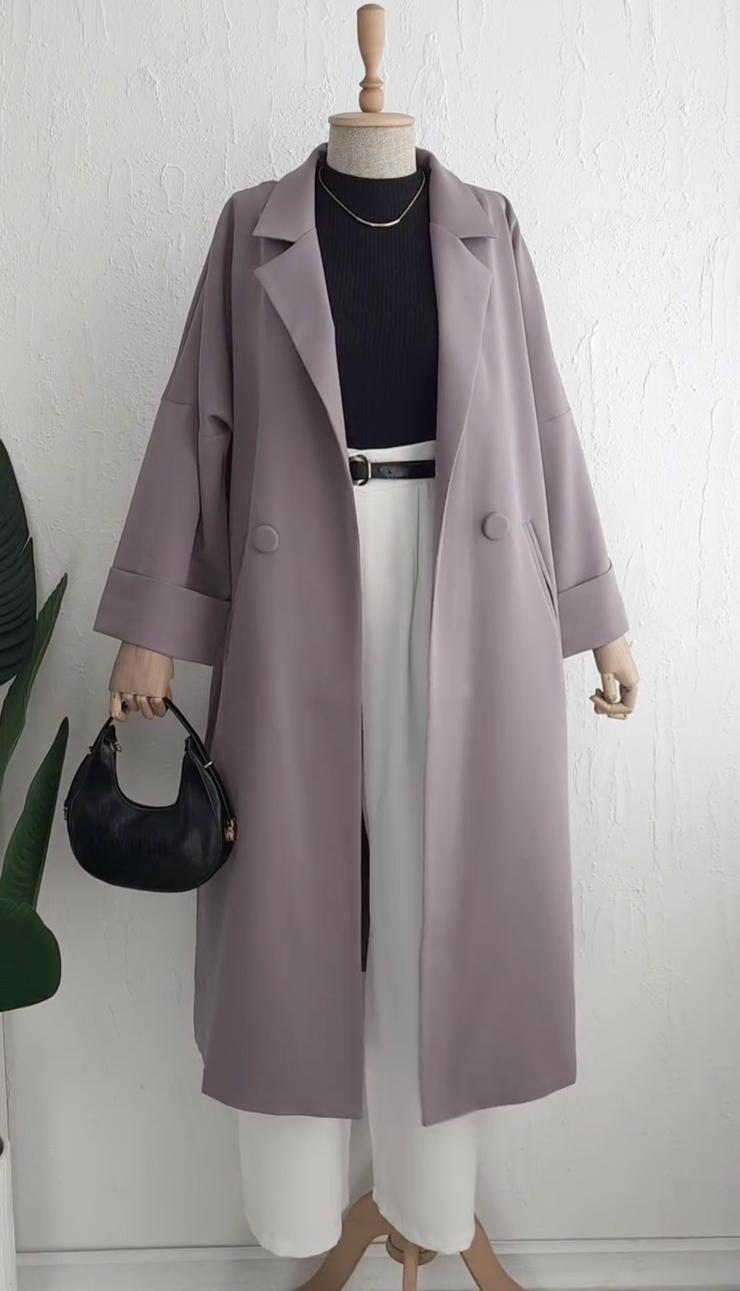Modest Crepe Trench Coat