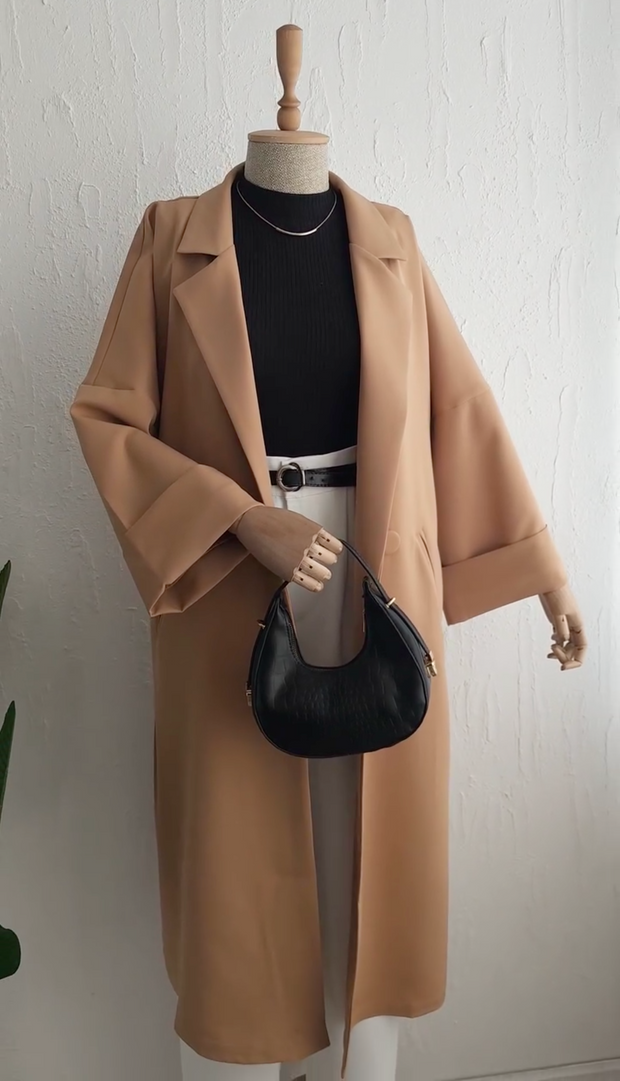 Modest Crepe Trench Coat