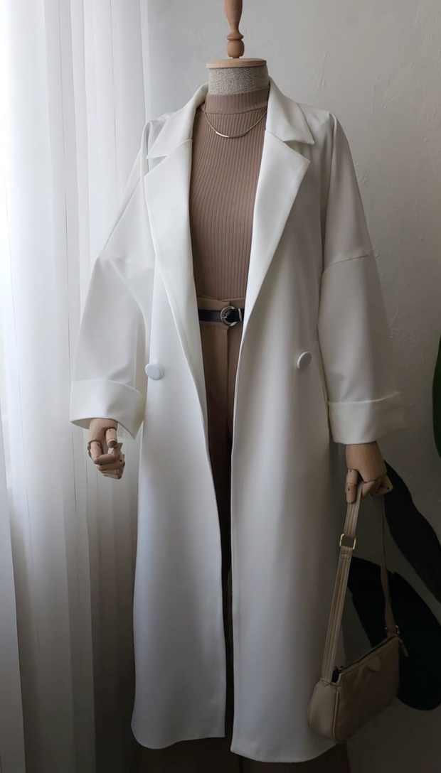 Modest Crepe Trench Coat