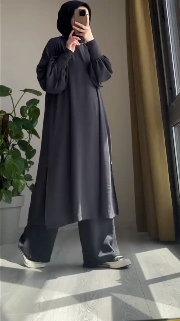 Women Long Shirt & Trouser Co-ord Set