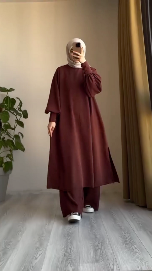 Women Long Shirt & Trouser Co-ord Set