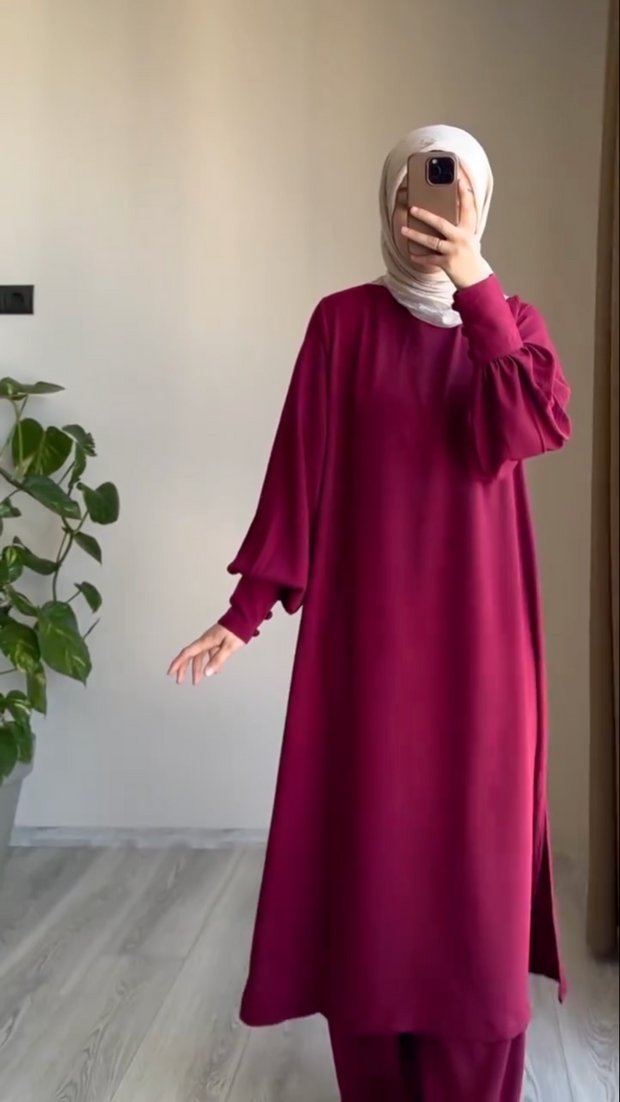 Women Long Shirt & Trouser Co-ord Set