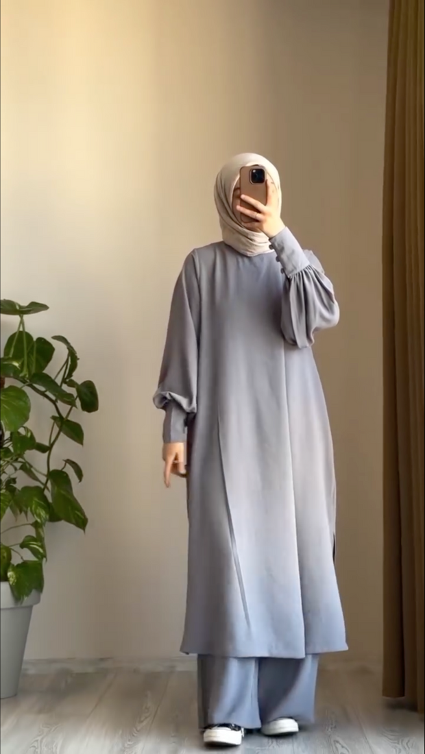 Women Long Shirt & Trouser Co-ord Set