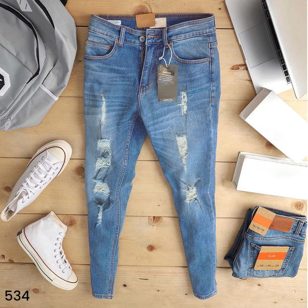 Light Blue Island Ripped Jeans - 534