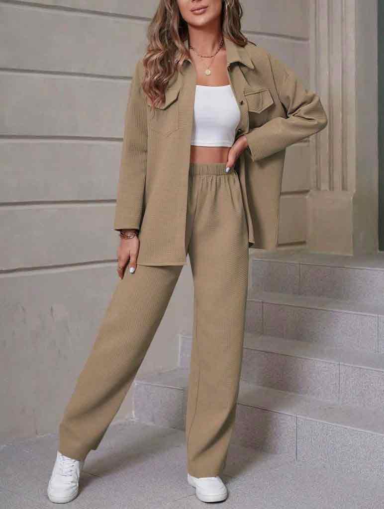 Casual Block Knitted Co-ord Set