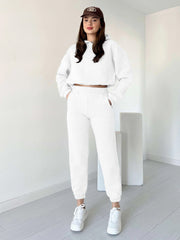 Women Cropped Hoodie 2pc Set