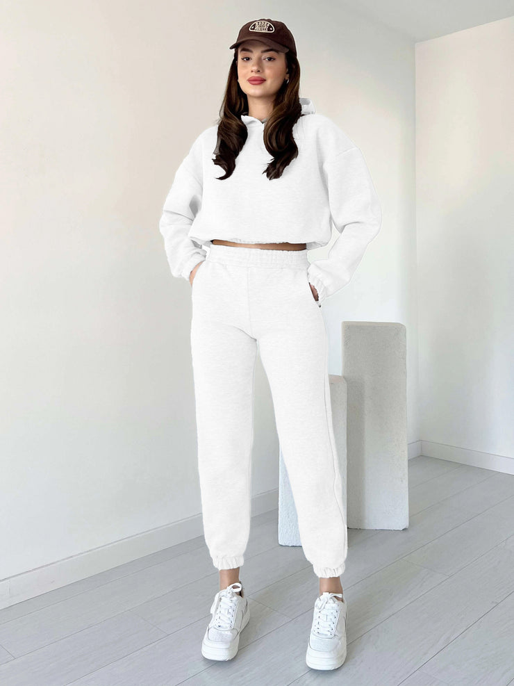 Women Cropped Hoodie 2pc Set