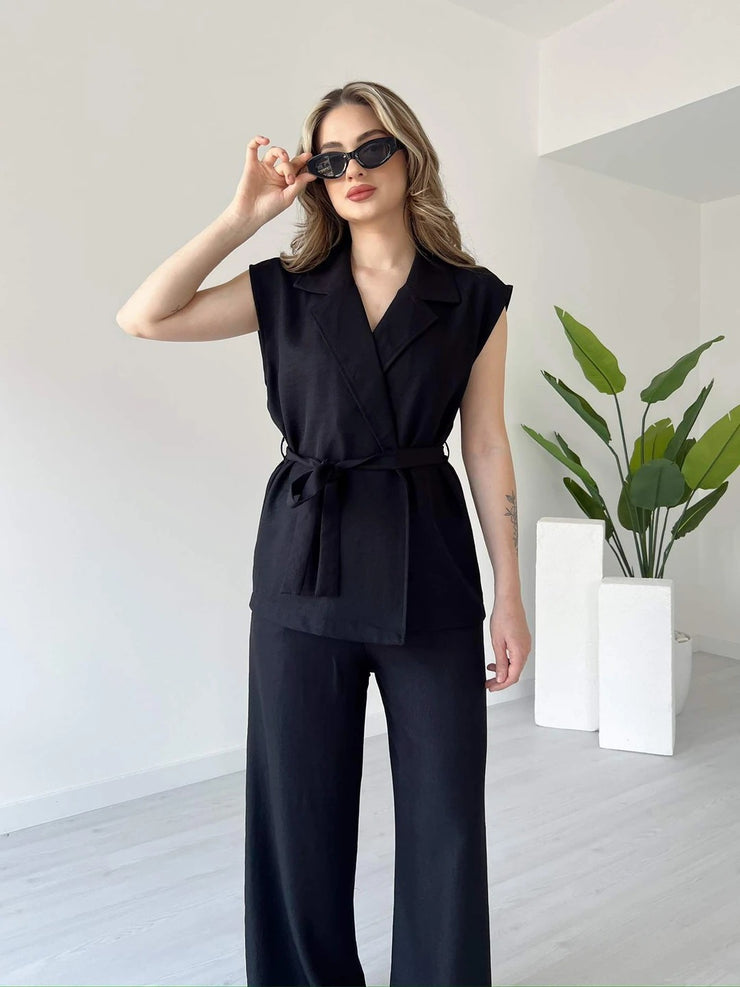 Tied Vest & Pants Set