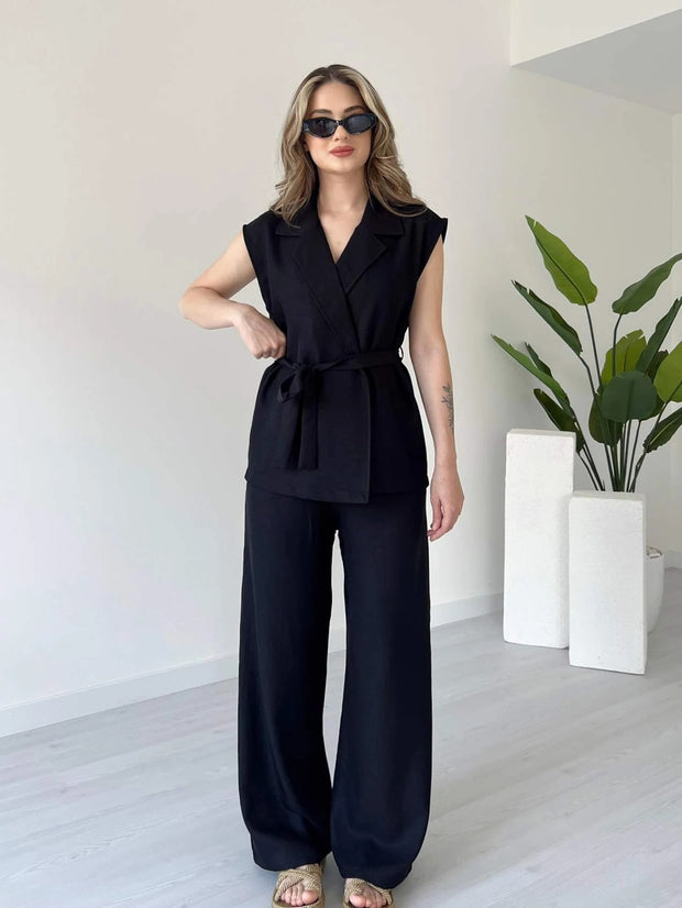 Tied Vest & Pants Set