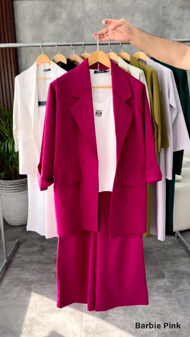 British Collar Loose Fit Blazer & Pants