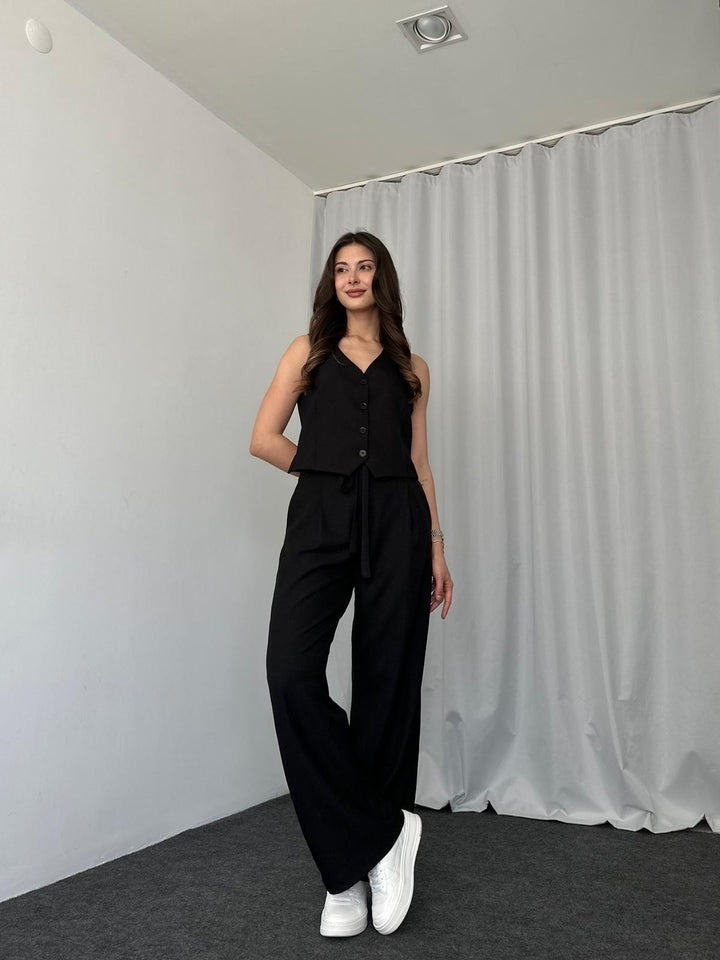 Olivia Vest &amp; Pant Sets - Linen Fabric