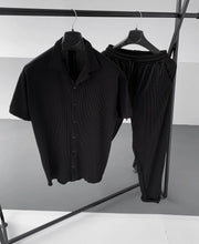 Men British Collar Pleated Sets