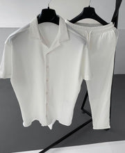 Men British Collar Pleated Sets