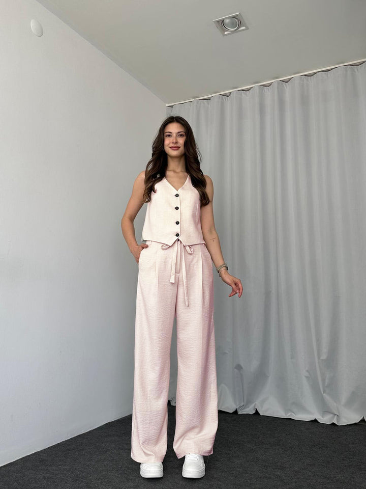 Olivia Vest &amp; Pant Sets - Linen Fabric