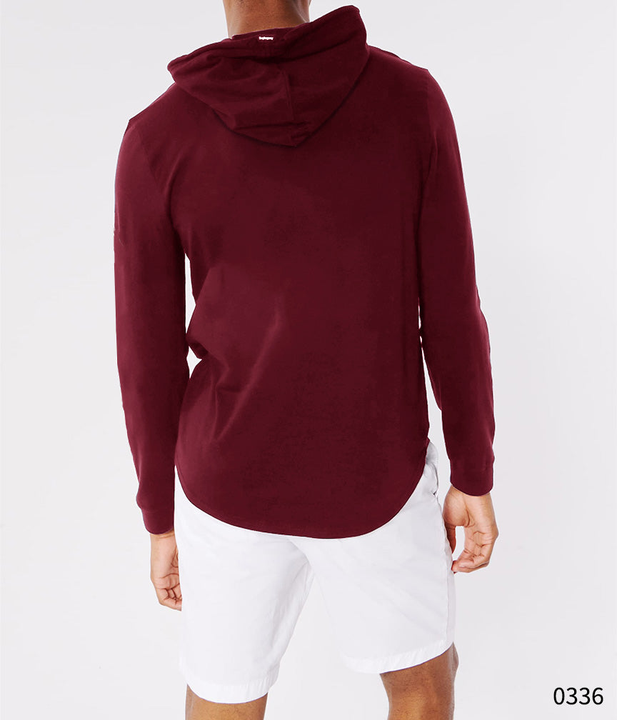 Hooded Tee - Maroon Classic Stamp