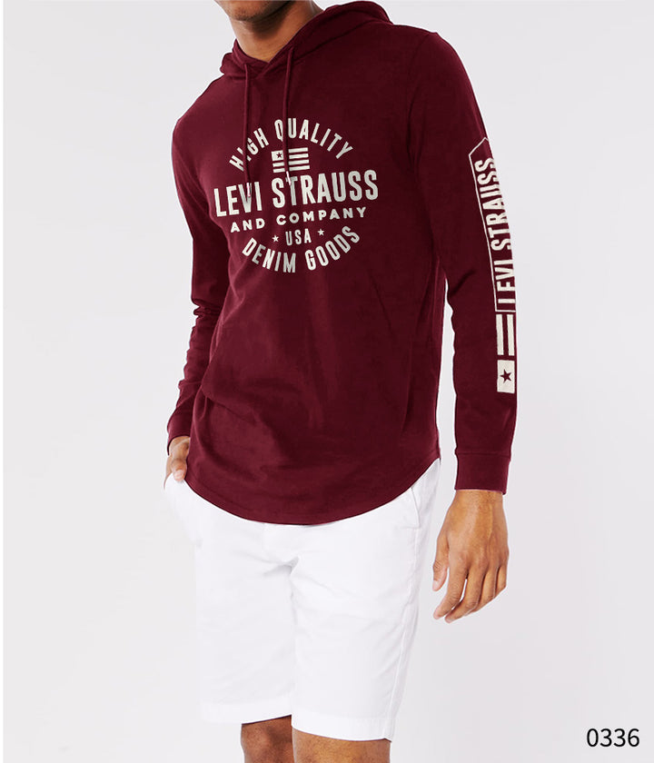 Hooded Tee - Maroon Classic Stamp