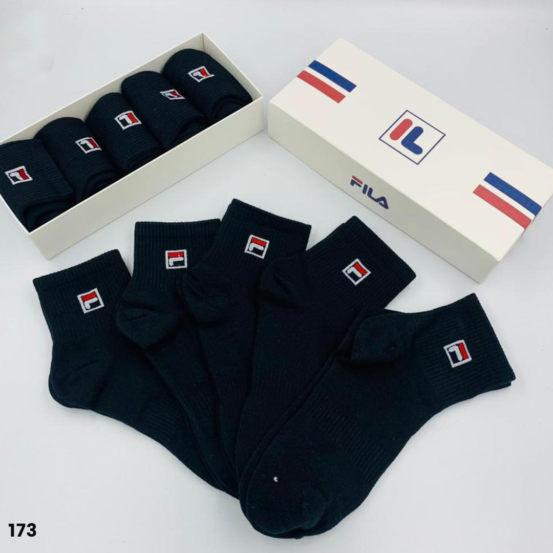 Fila Unisex 5 Pair Socks - Black
